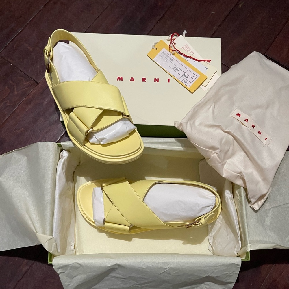 MARNI Fussbett Leather Slides